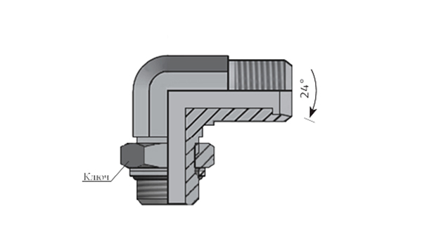 Адаптеры Ш-Ш DKO-L 24°/BSP корпус угловые 90° с к/г