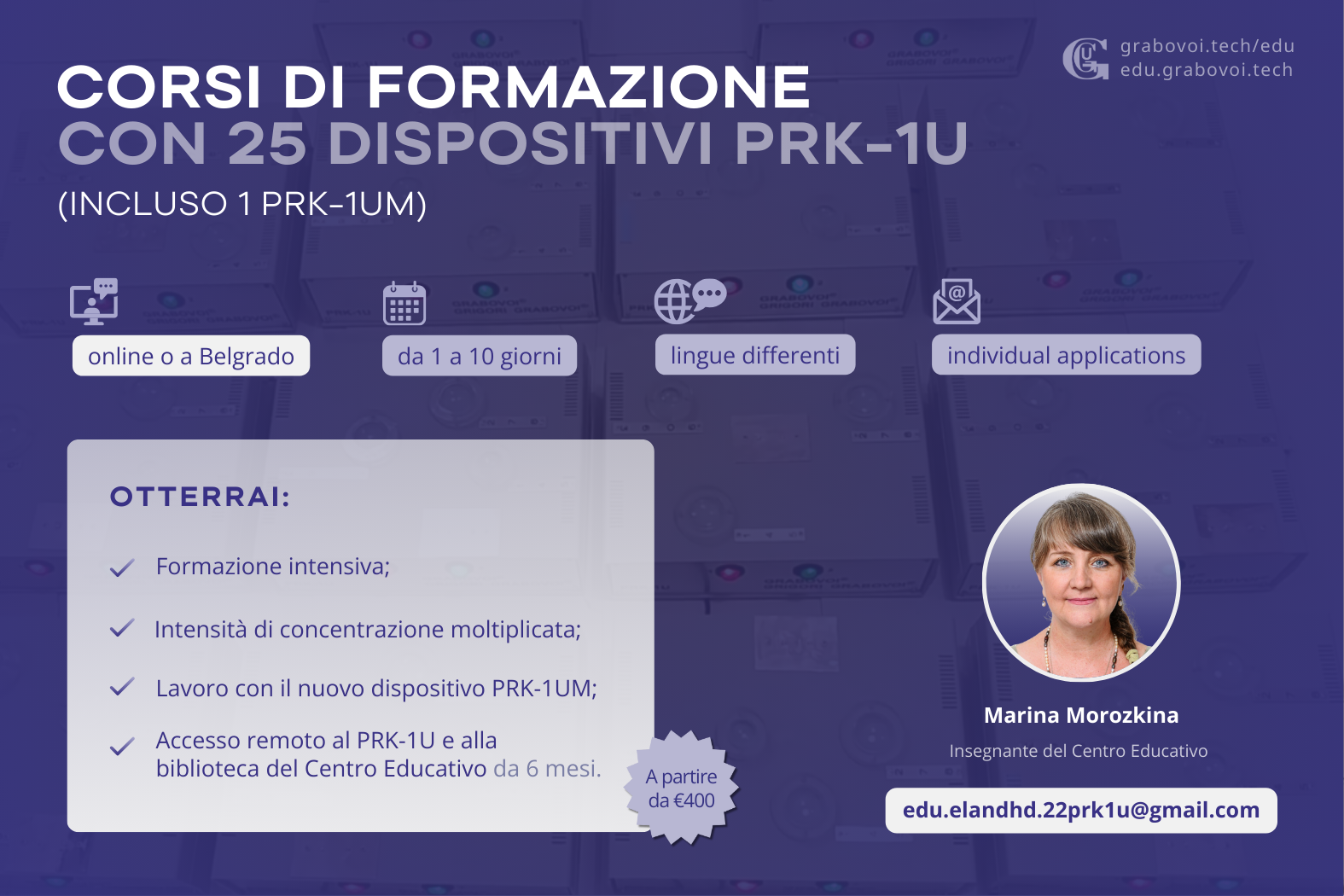 Corsi di formazione con 25 PRK-1U con Marina Morozkina