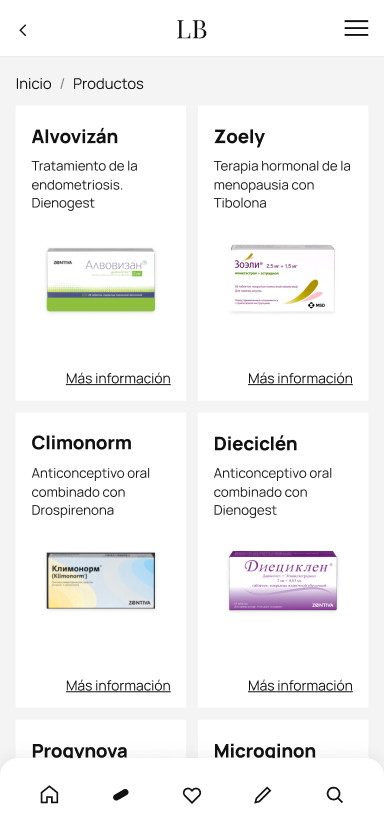 Catálogo de productos