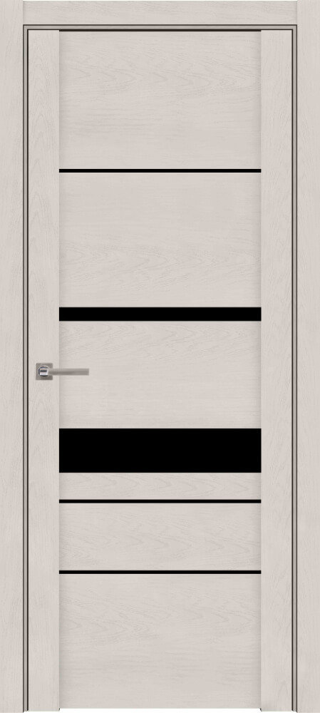 Дверь межкомнатная UniLine Soft Touch 30023 Остекленная стекло черная лакобель цвет Софт Бьянка