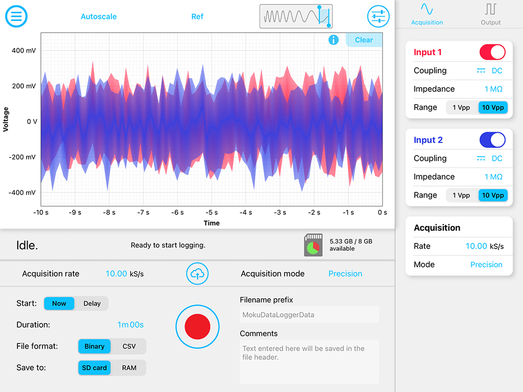 загрузка данных с регистратора данных (пример диаграммы)