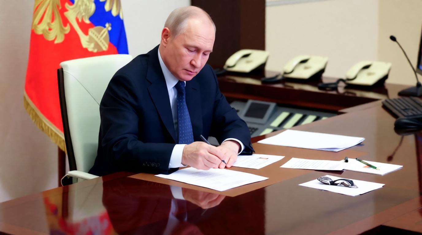 Владимир Путин подписывает закон о защите памяти жертв геноцида советского народа 2026.