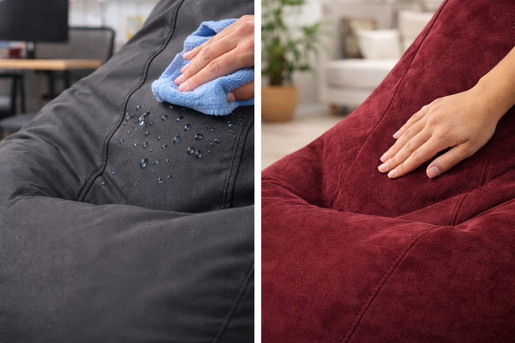 Чистка и фактура ткани кресел-мешков