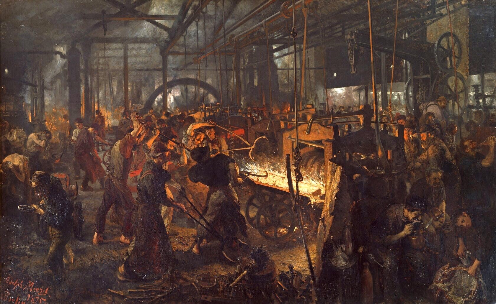 Адольф фон Мензель. Железопрокатный завод, 1875 год.
