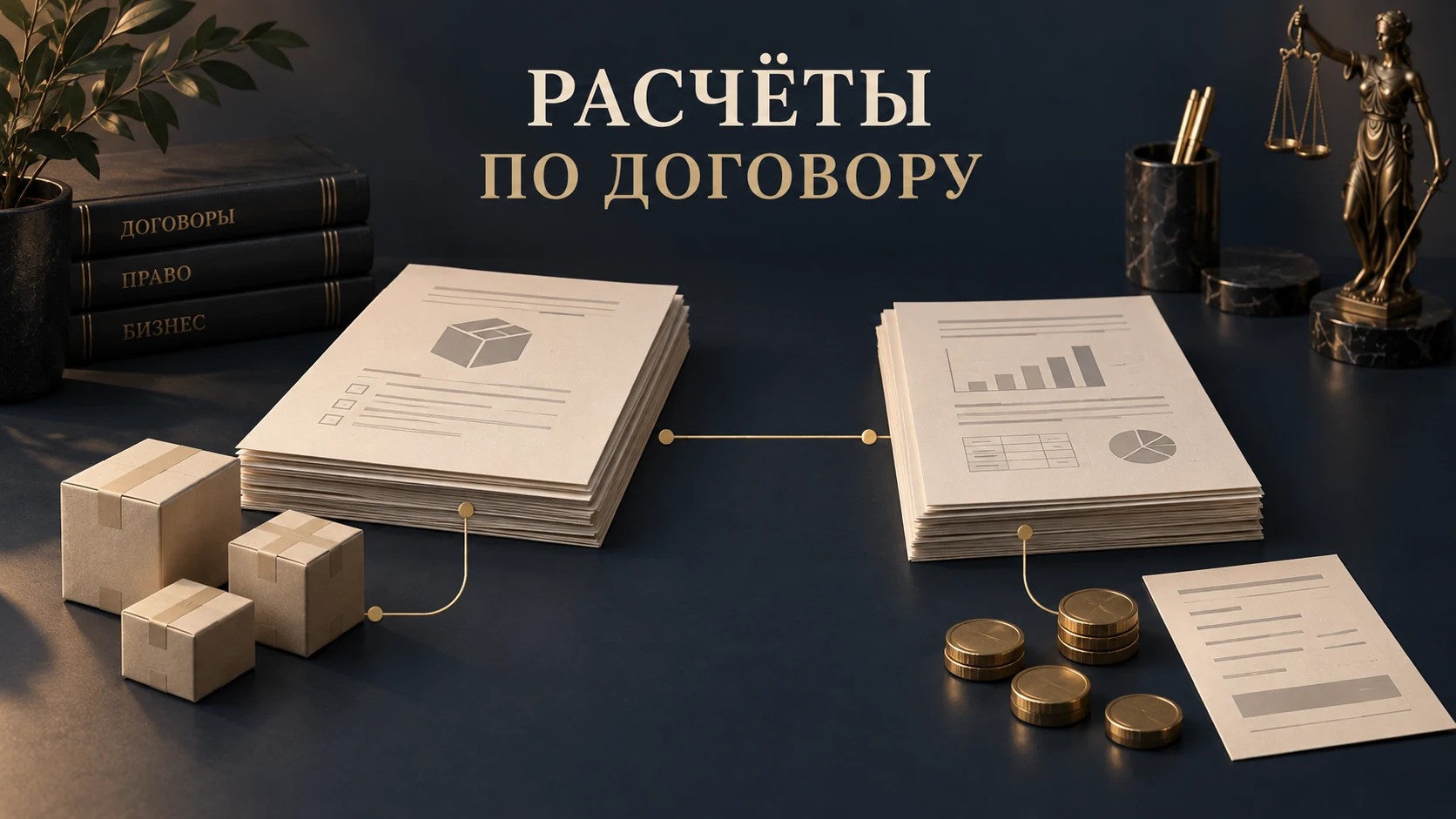 Концептуальная схема итоговых расчётов: документы об исполнении, условные партии товара и платежи