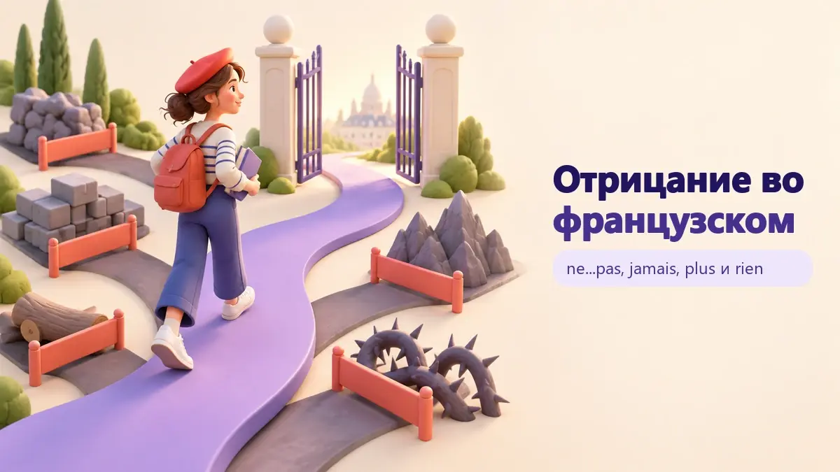 Обложка статьи «Отрицание во французском»: тематическая учебная композиция LaRou