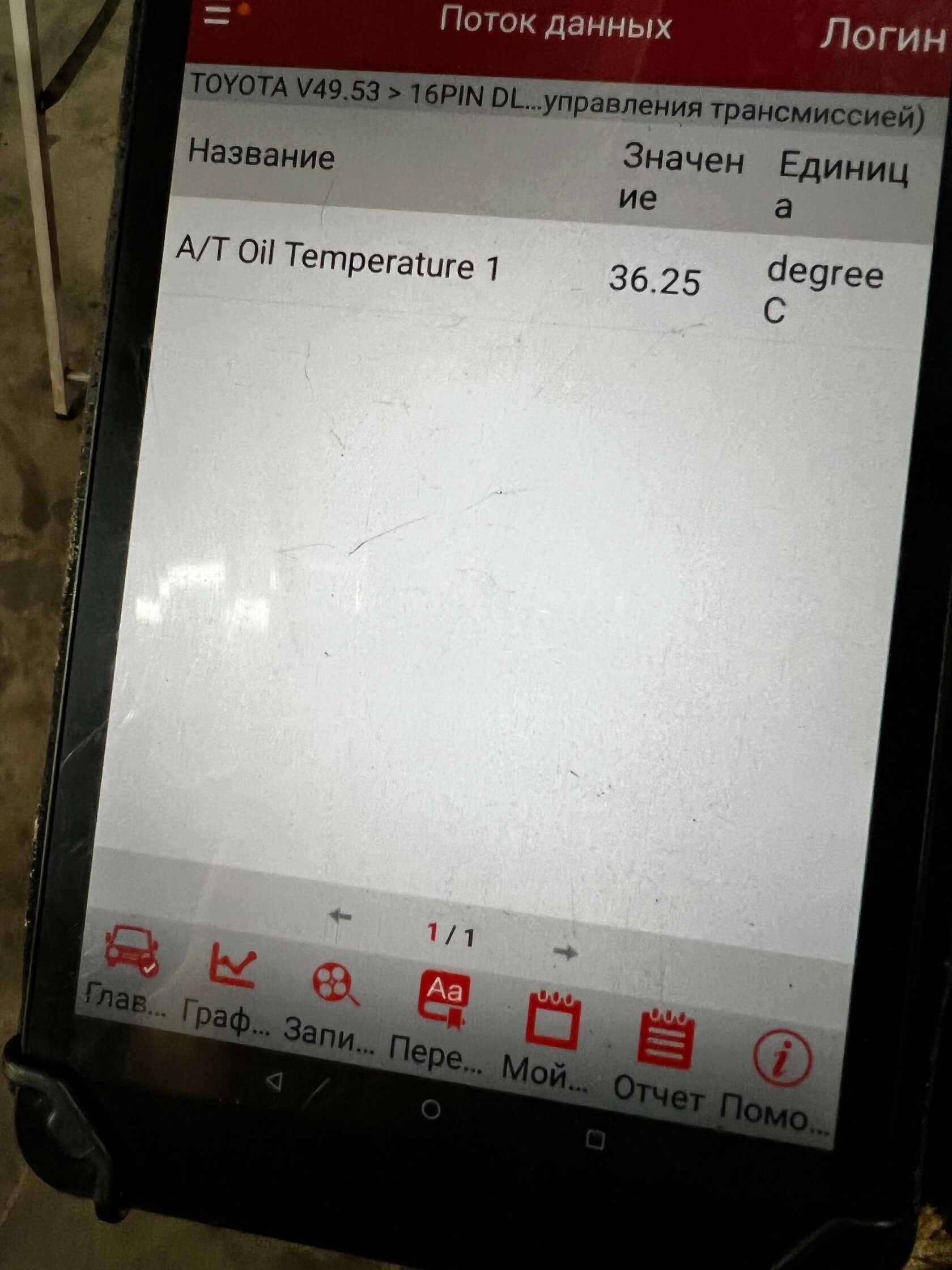 Контроль температуры вариатора Toyota