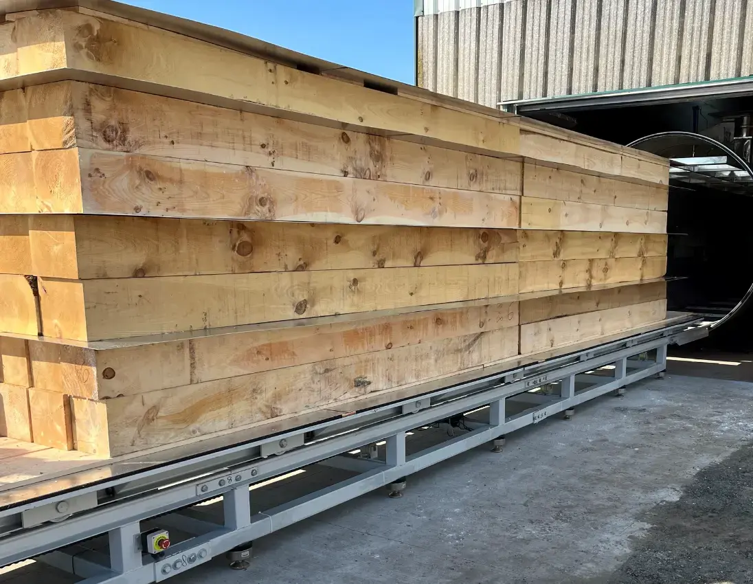 Industrial heat treatment kiln for ISPM 15 wood certification
