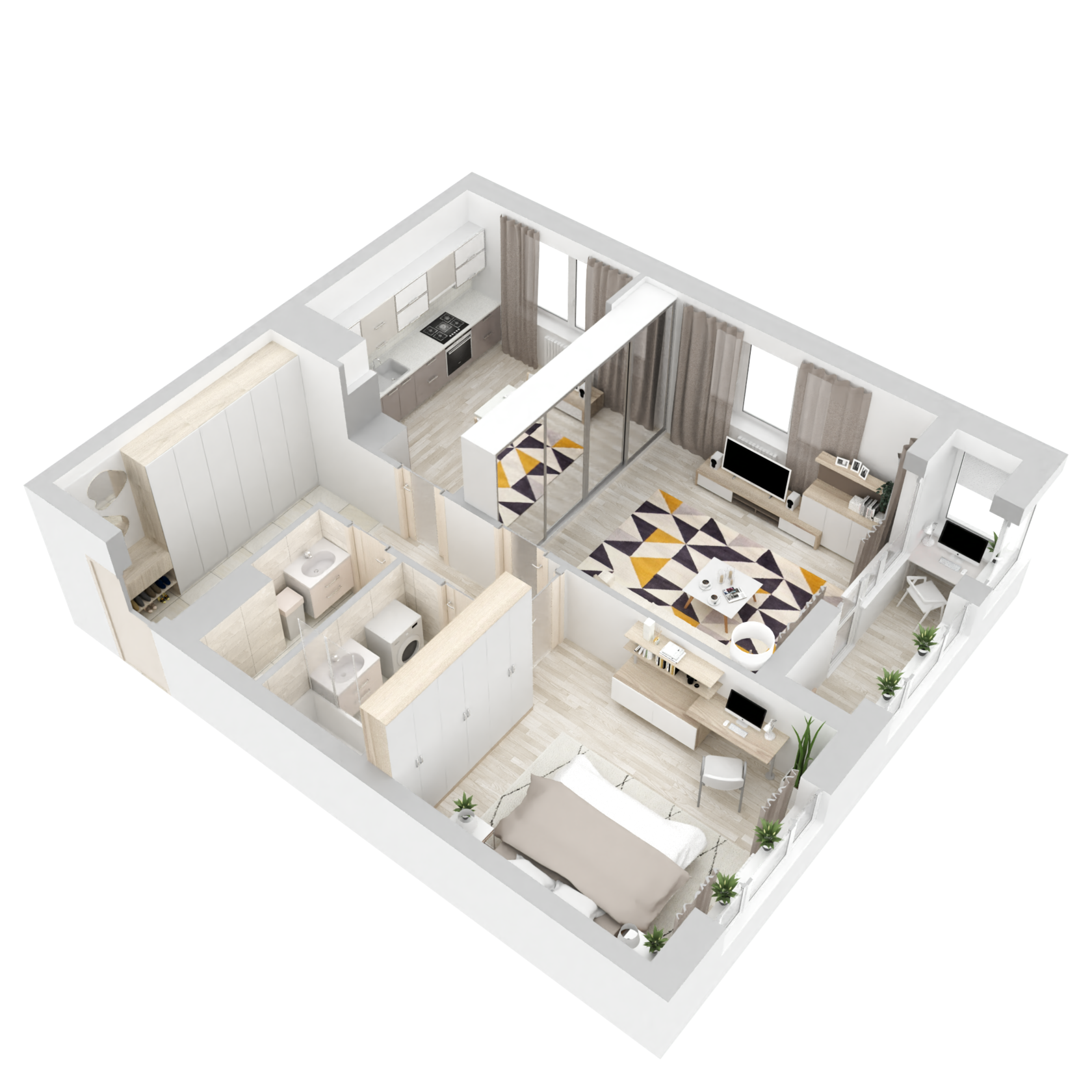 ⭐ 3D планировка квартиры | Архитектурное бюро АЕ