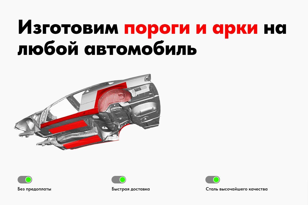 Ассортимент продукции на porogi-i-arki.ru