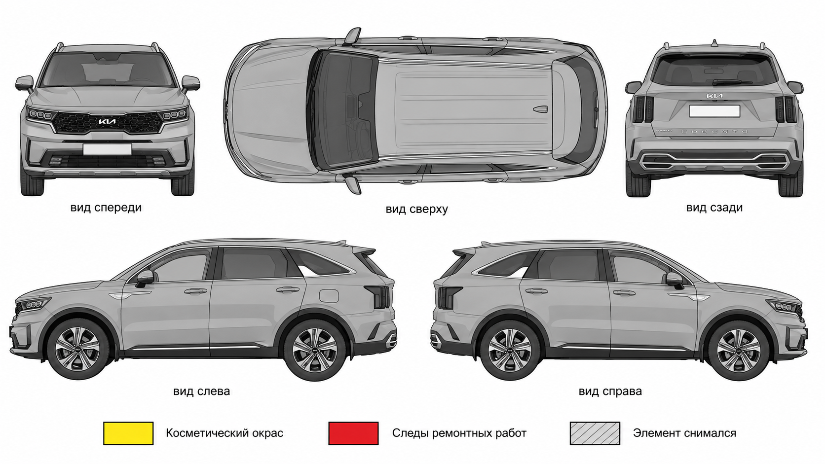 Карта ЛКП Kia Sorento