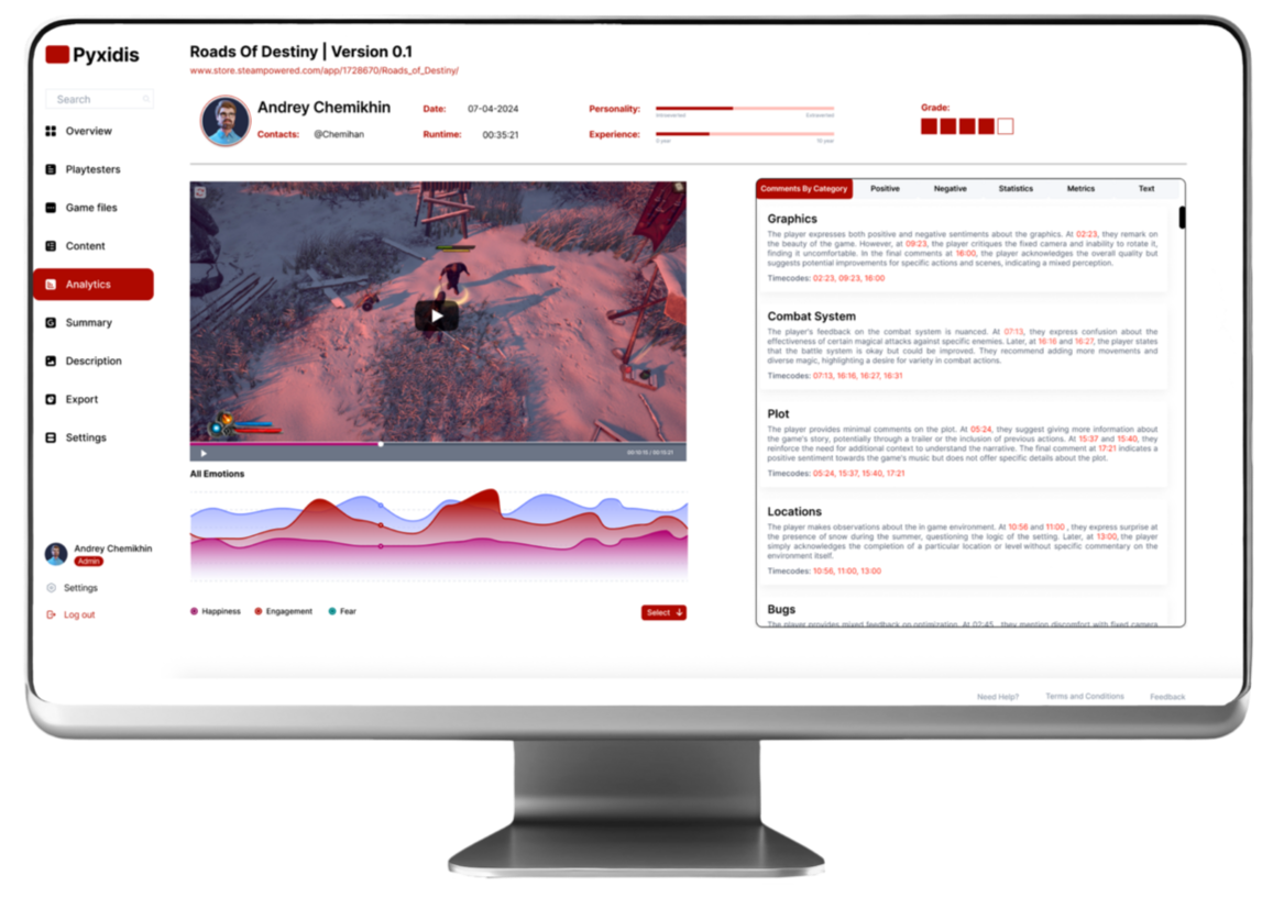 playtesting, game testing, AI Analytics, AI Game Testing, pyxidis, game test, gamification, game tester job