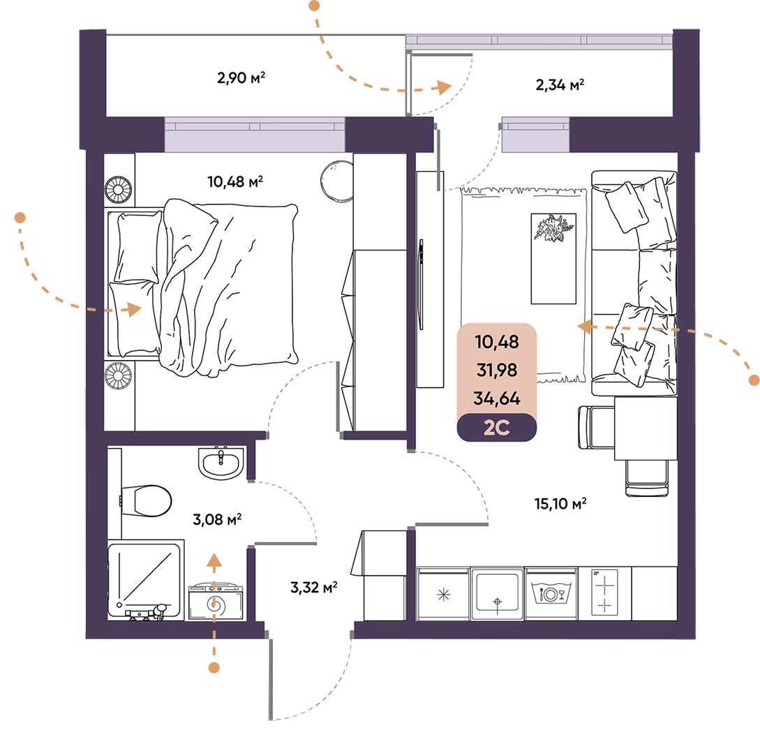 ЖК ПараПарк комфорт-класса, купить 1 комнатную квартиру