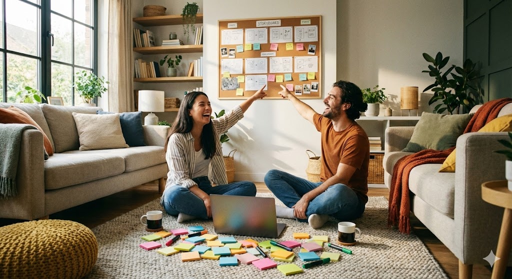 Друзья пишут сценарий вместе, отмечая день соавторов 10 января.