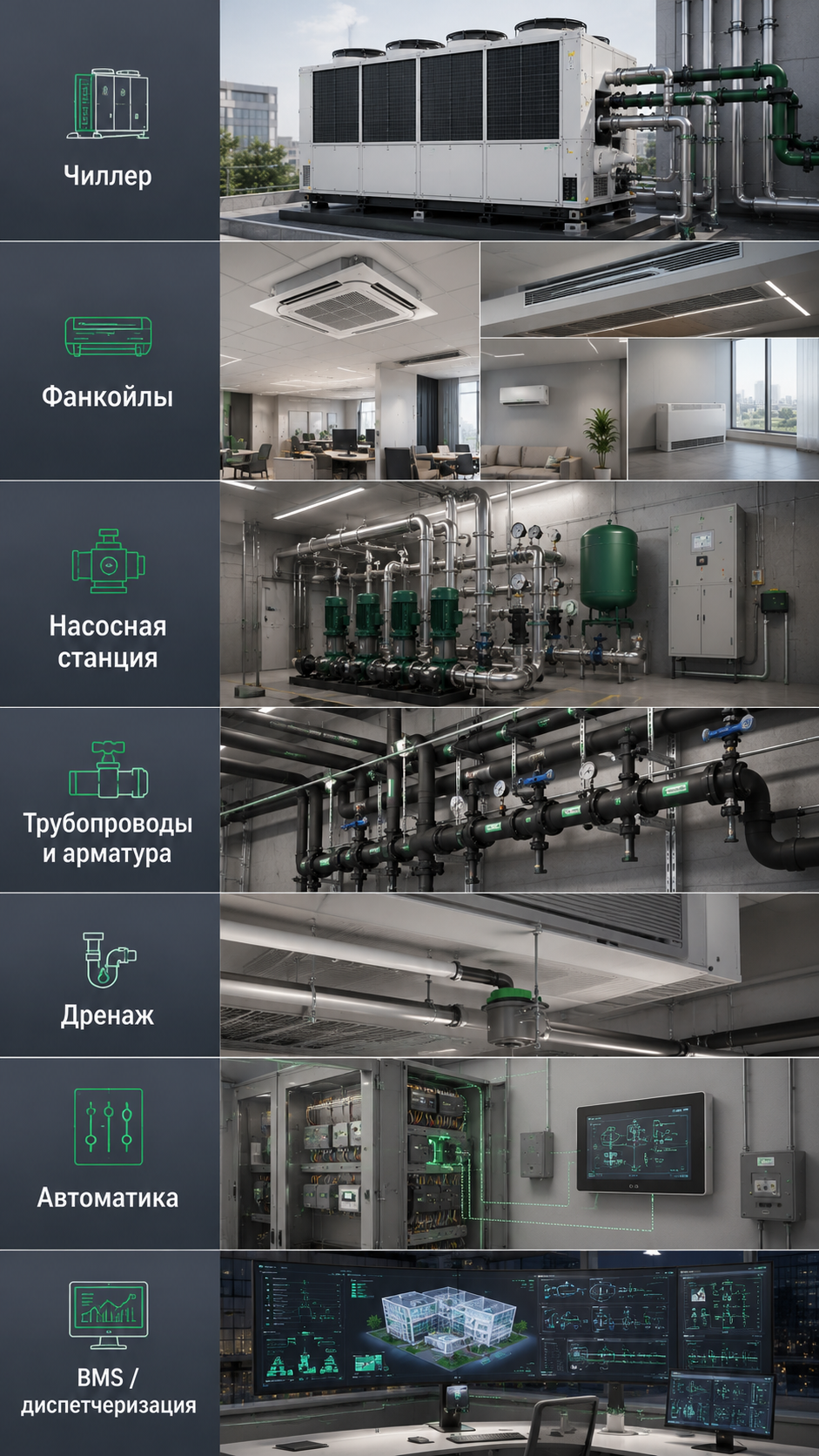 Проектирование системы чиллер-фанкойл для коммерческого здания