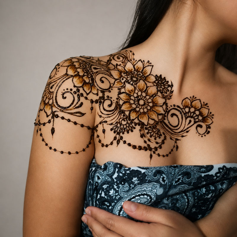 Detailed henna on hand