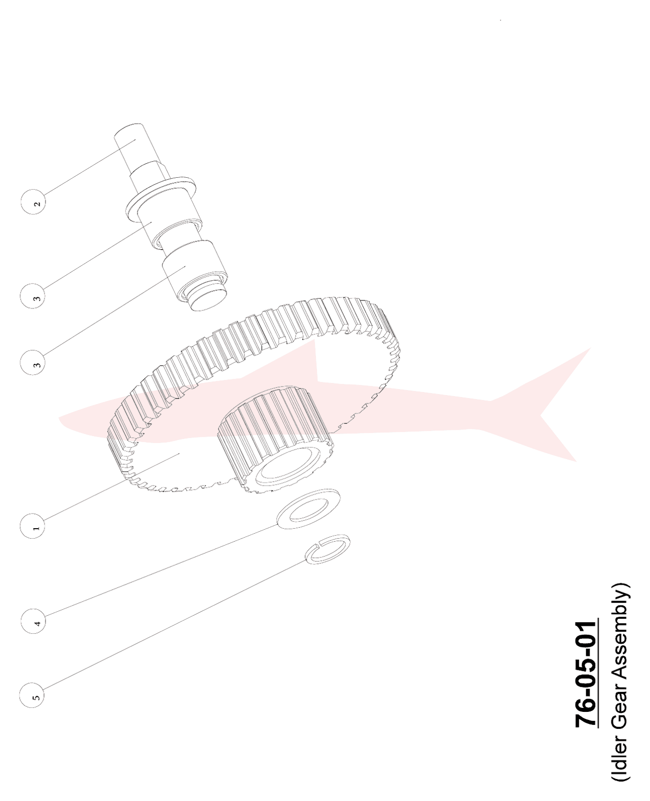 Morgana DigiCreaser 76-05-01 Idler Gear Assembly — схема деталей