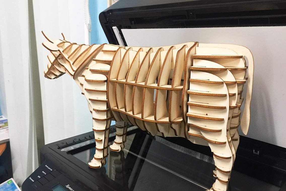 Конструктор корова из фанеры