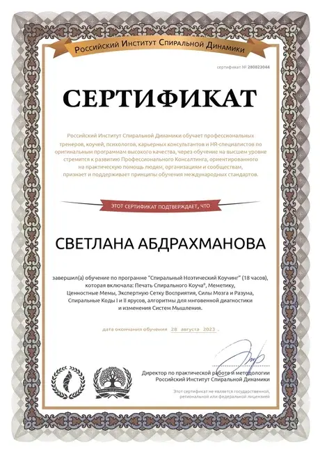 Сертификат 2