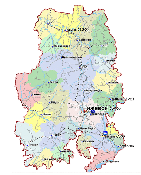 Ижевск какие города рядом. Удмуртская Республика карта по районам. Карта Удмуртии с районами. Карта Республики Удмуртия с районами. Карта Удмуртии с районами подробная.