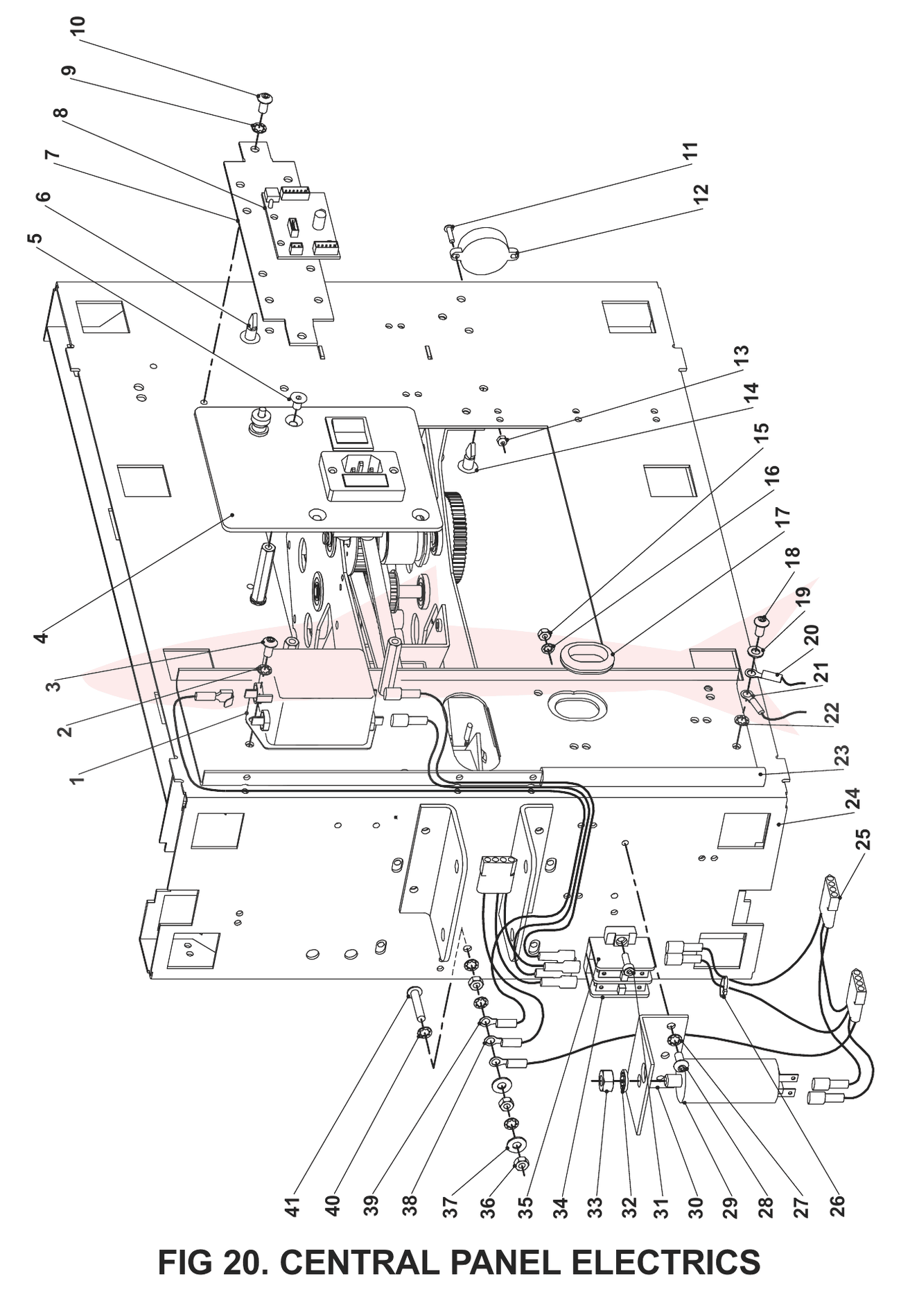 Morgana BookMaster Pro Fig 20 Central Panel Electrics — схема деталей