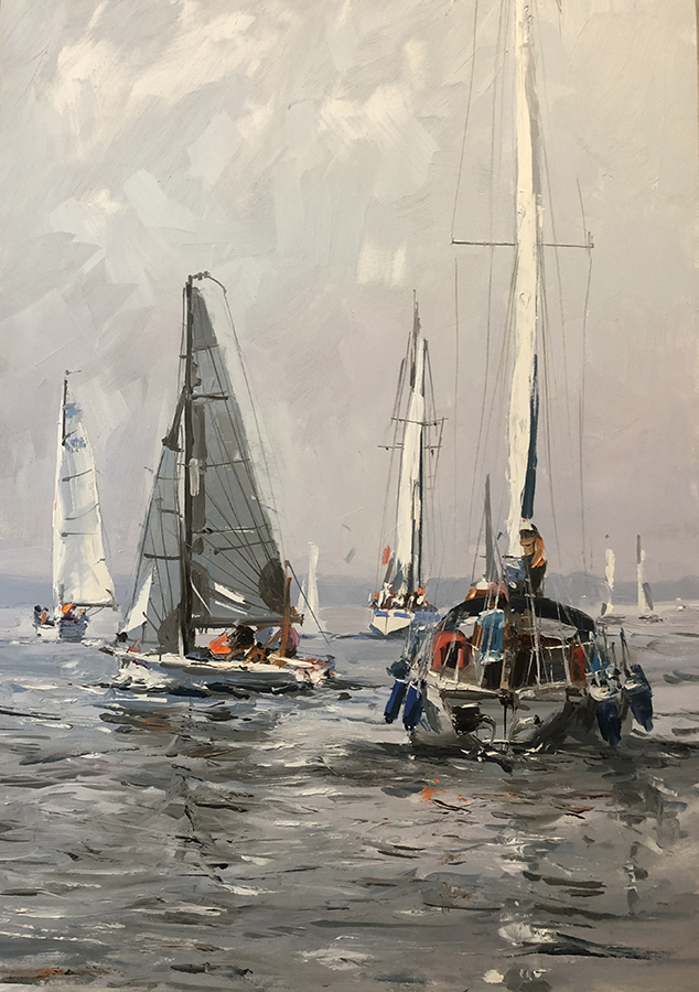 In the bay. 2022. Oil on canvas, 60x40 cm