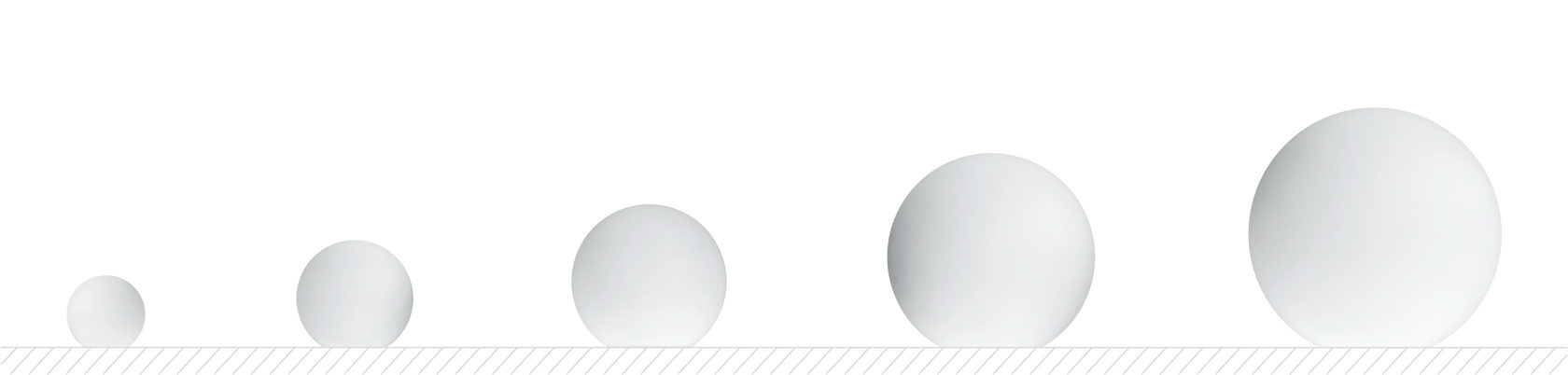 Напольные шары размером 25, 35, 50, 65, 80 см