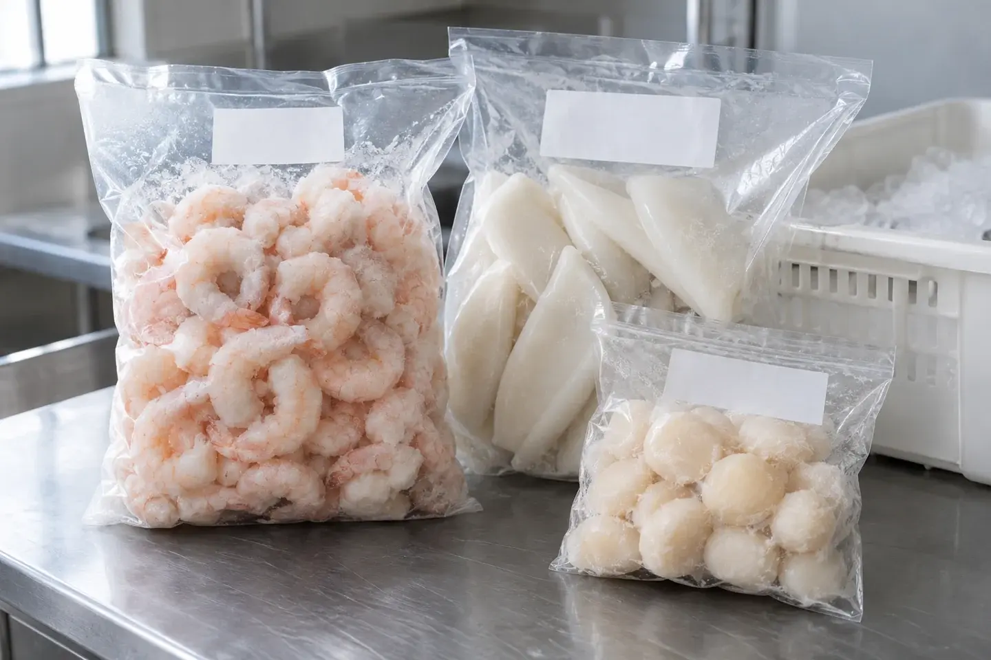 Пример фасовки морепродуктов; исполнения согласуются по заявке
