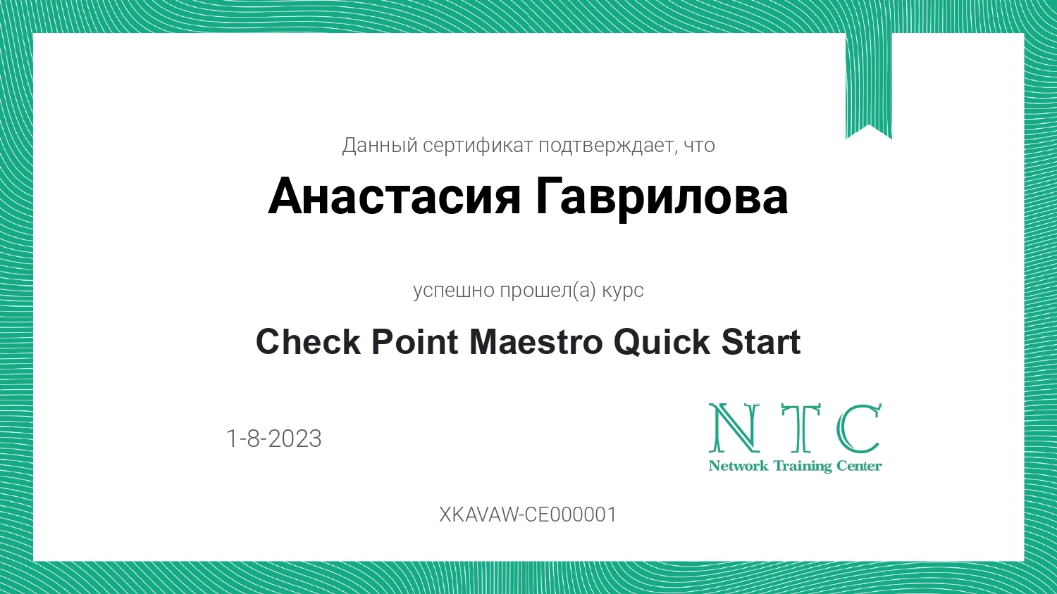 Бесплатный онлайнкурс Check Point Maestro Quick Start в NTC