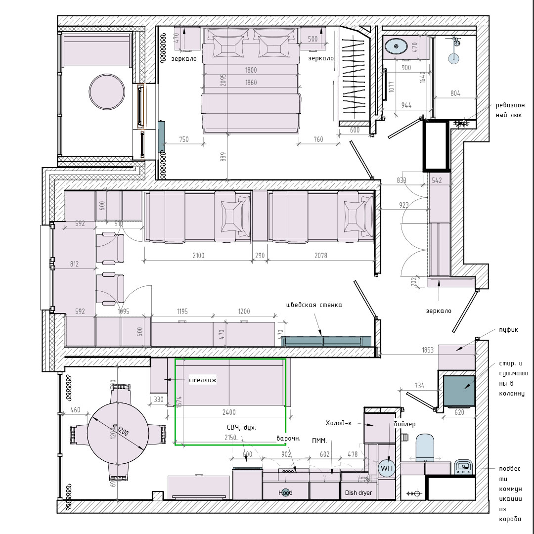 Обстановка демонстрационных квартир - сотрудничество с ООО "Мебельоптторг"