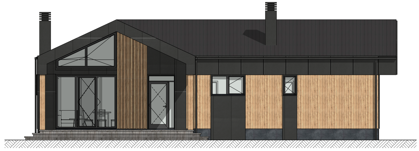 Проект дома "Премиум" для наглядной визуализации и представления данного типа дома с видом спереди