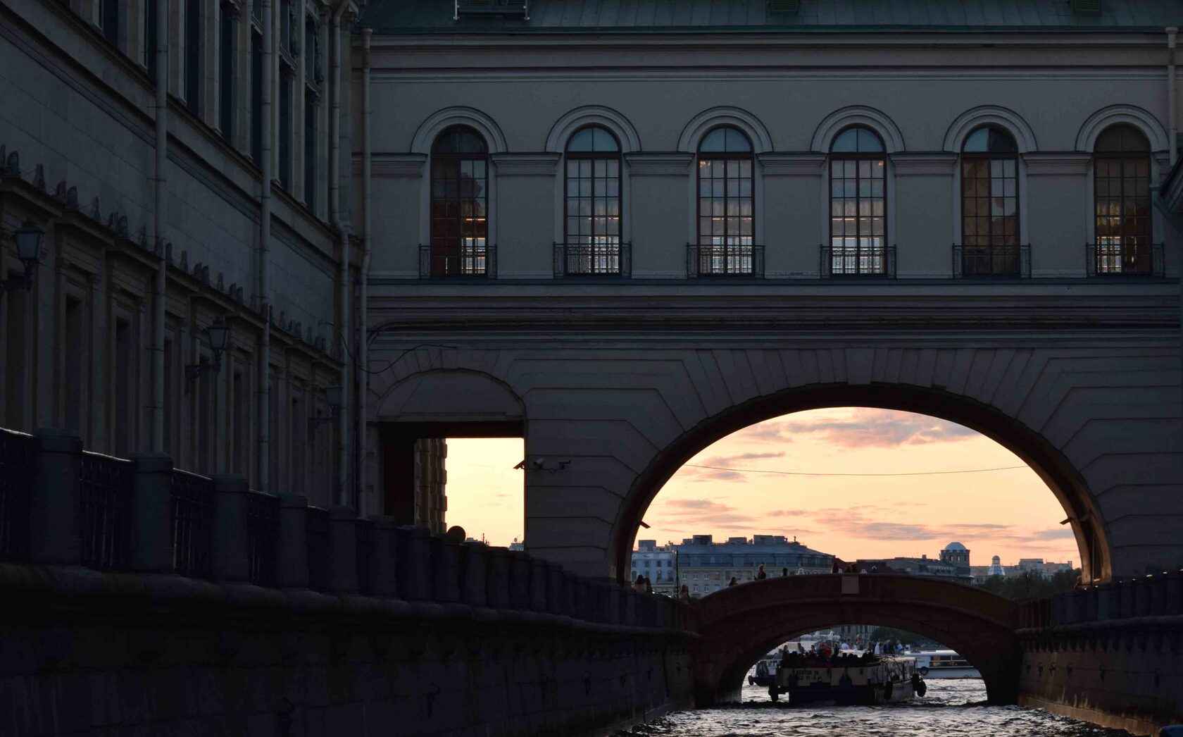 Зимняя канавка - воздушный мост и Эрмитажный мост