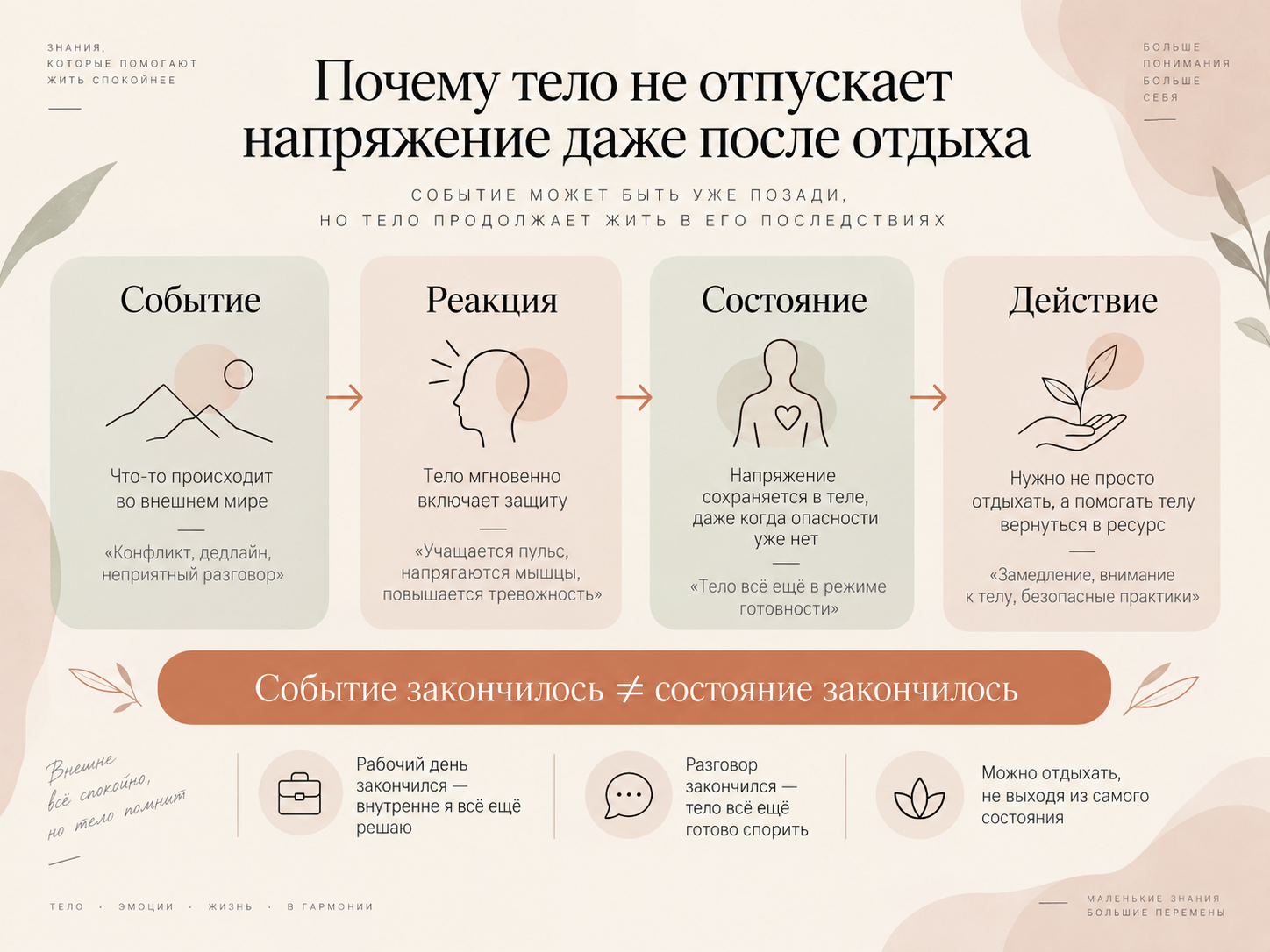 Схема ТЕЗА: событие, реакция, состояние и действие