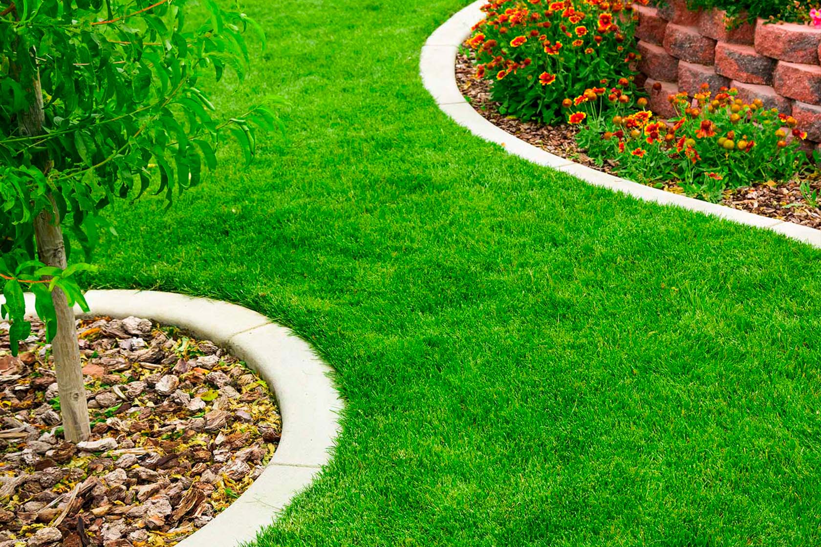 La grama es para algo más que apariencia. Mantener grama sano en diseños de jardineras pequeñas y espeso también beneficia al medio ambiente