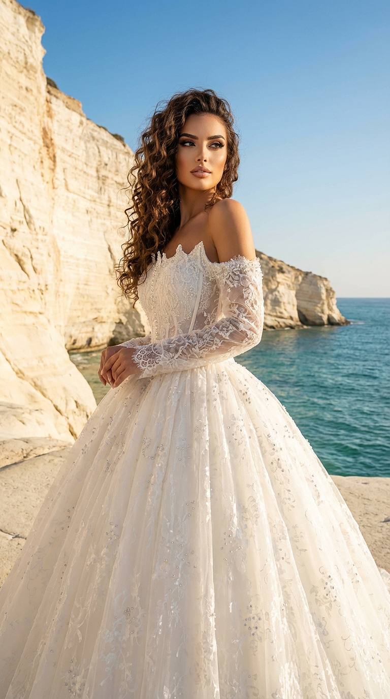 королевское кружевное свадебное платье