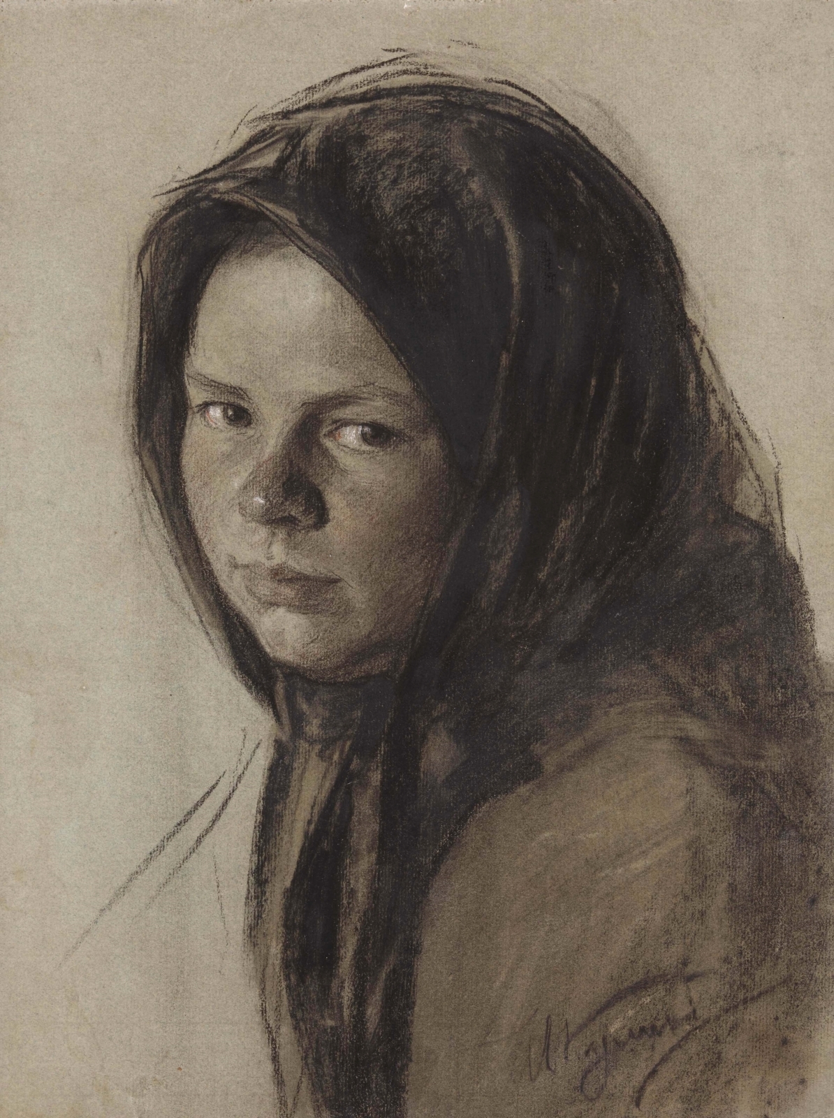 Портрет молодой крестьянки. 1910-е 
