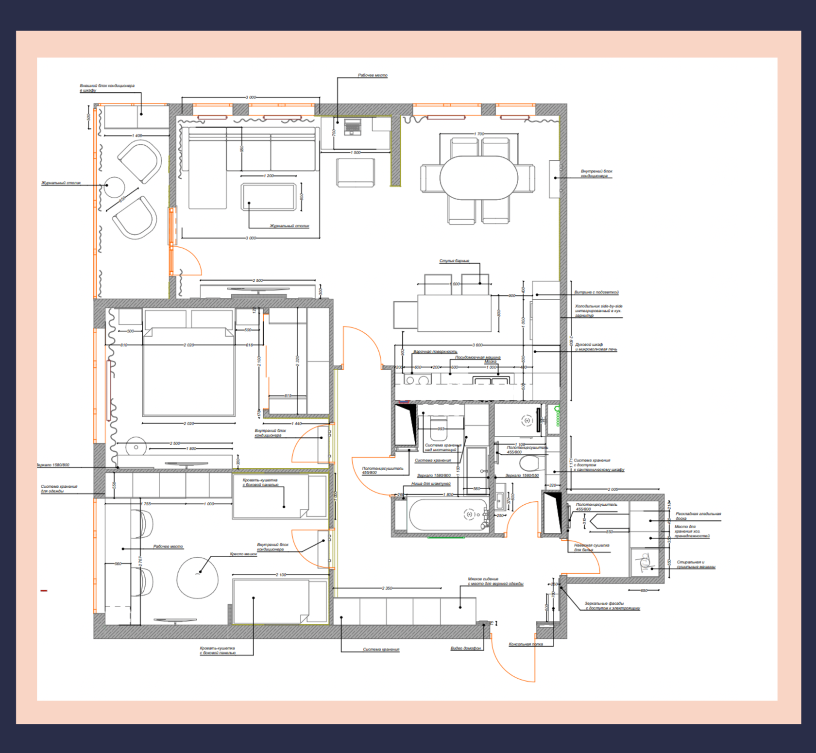 Дизайн проект и планировка квартиры в ЖК Галактика Премиум