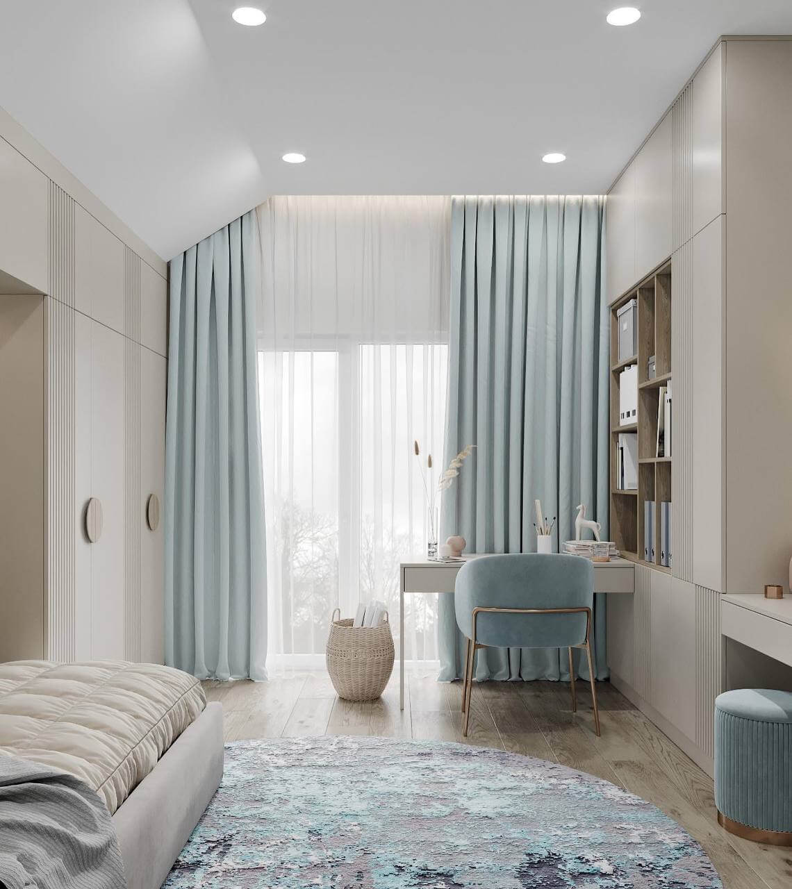 Workspace in the Children's Room, blue children's room