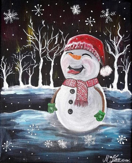 Снеговик рисунок