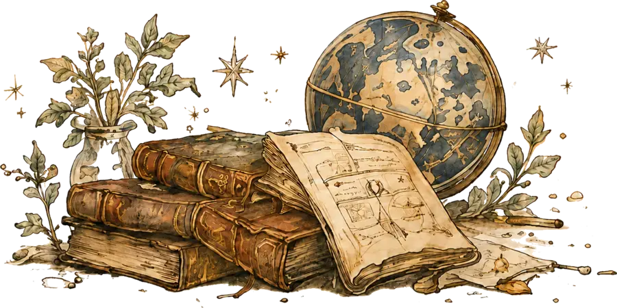 Книги, записи и глобус
