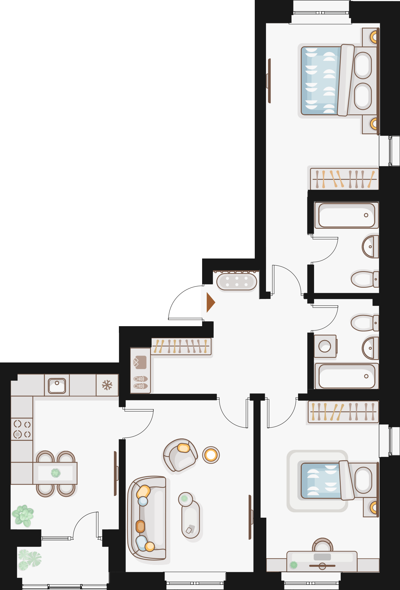 3-комнатная 82,24 м²