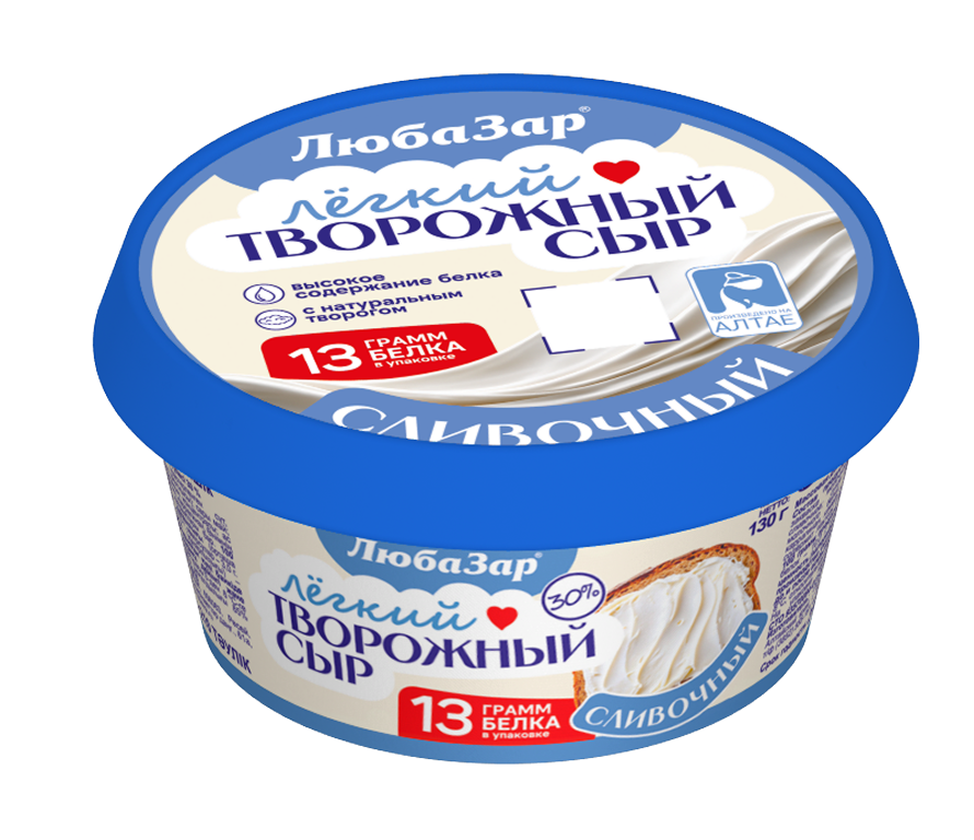 Лёгкий творожный сыр «ЛюбаЗар» сливочный