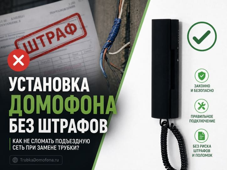 Установка трубки домофона Москва: правила подключения к общедомовой сети без штрафов от УК