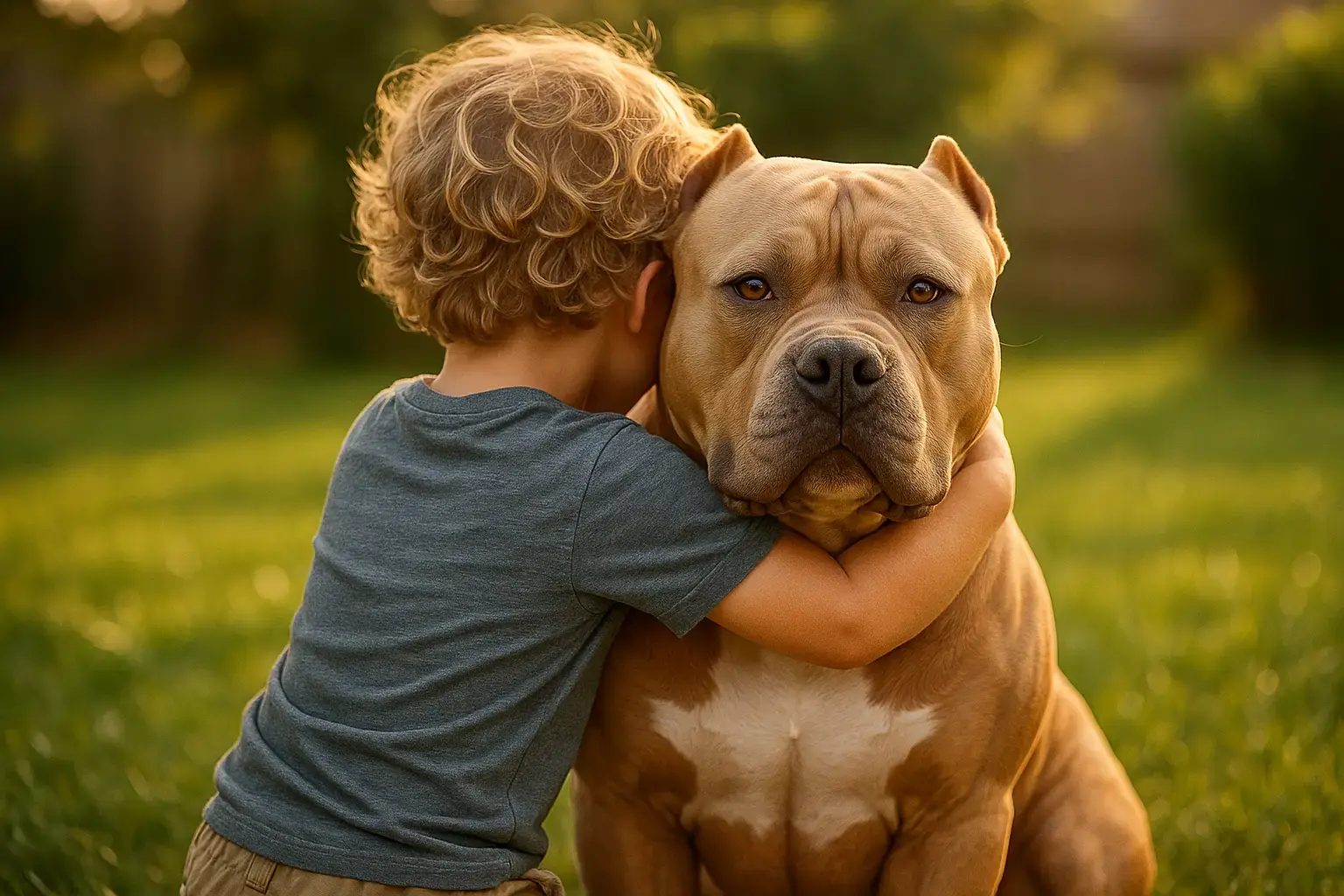 Как американский булли относится к детям