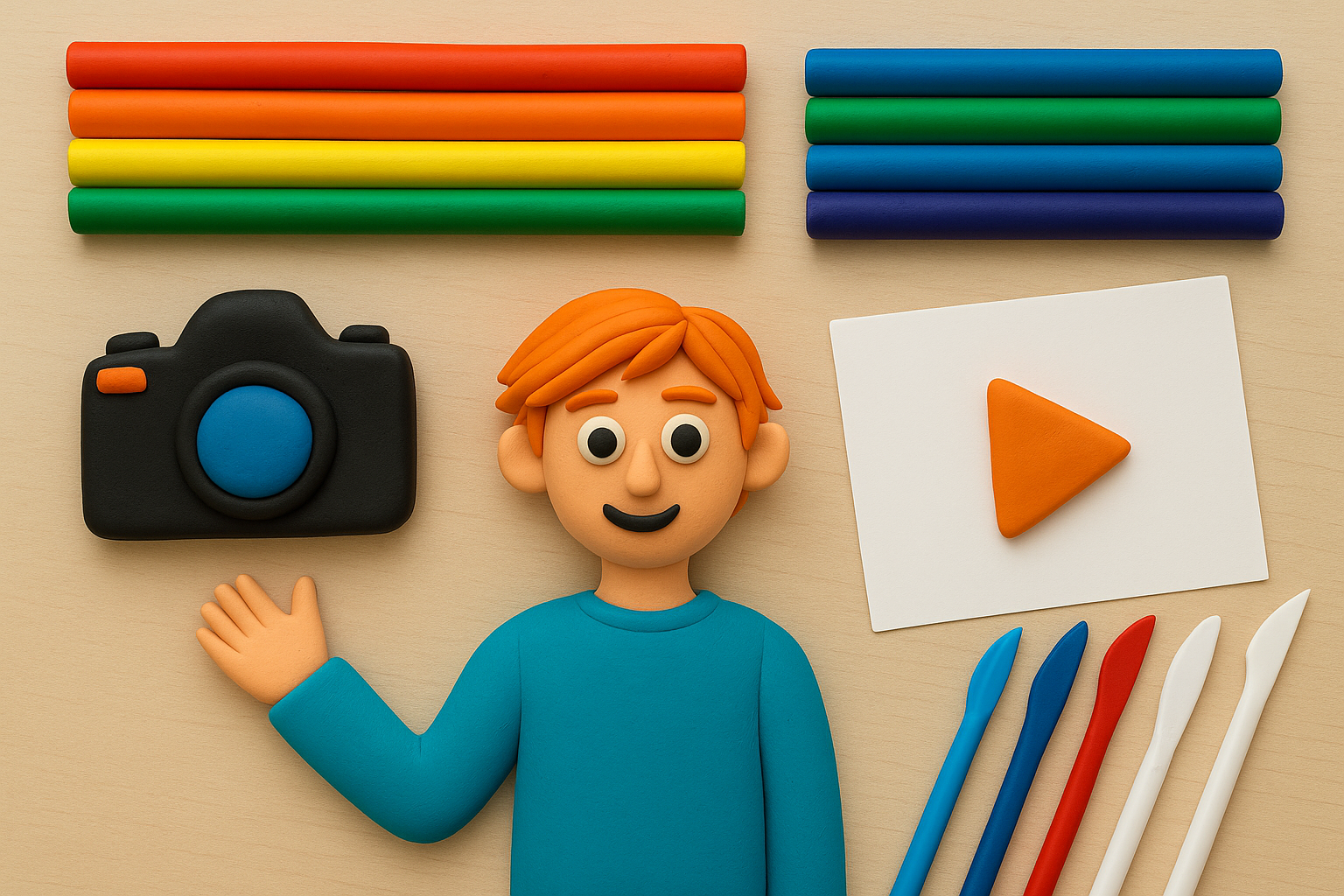 Пластилиновая анимация: фигурка человека из пластилина