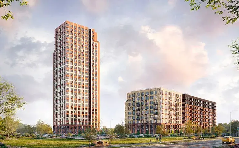 Фасад и территория ЖК Страна.Тополевая в Новосибирске, современные квартиры с большой площадью