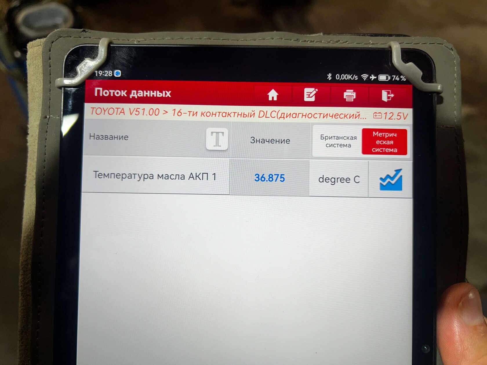 Контроль температуры вариатора Toyota