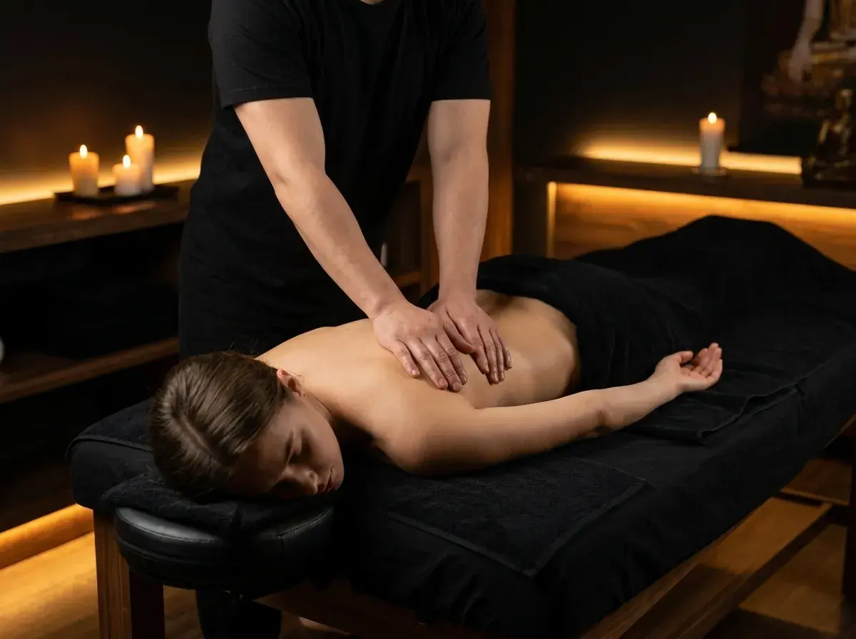 Тайский массаж спины девушке в студии