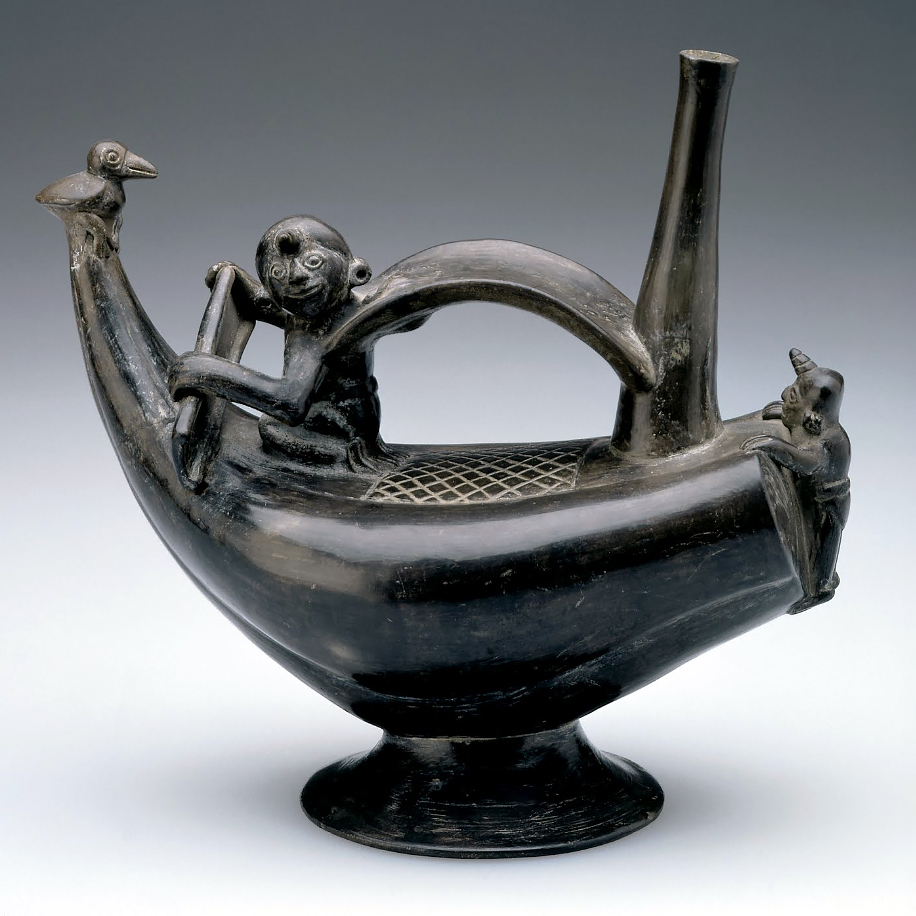 Сосуд в виде лодки. Чиму/Ламбаеке, 1100-1400 гг. н.э. Коллекция Cincinnati Art Museum.