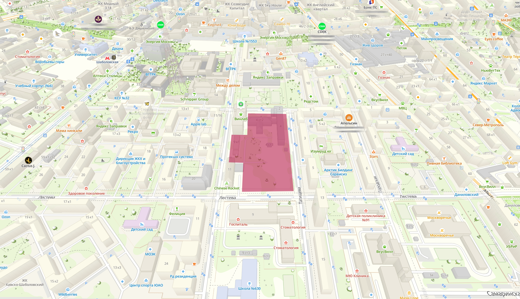 Пятно застройки ЖК Хавская, 9 к1